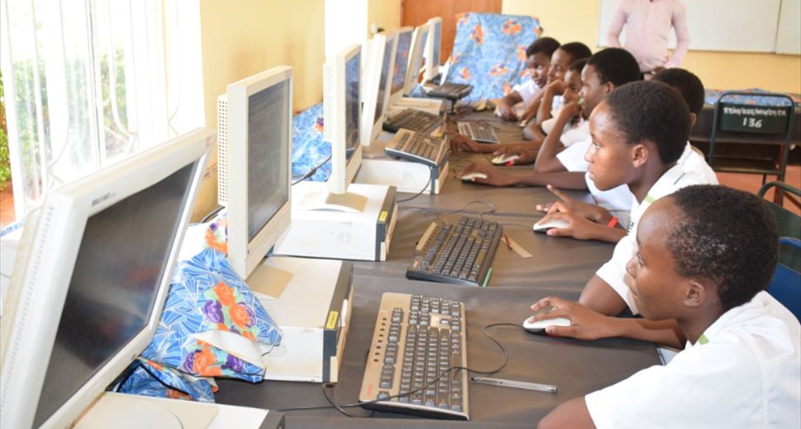 Students can practices use of computers at anytime they are free.